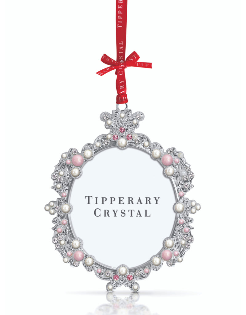 Tipperary Crystal Christmas pearl picture frame