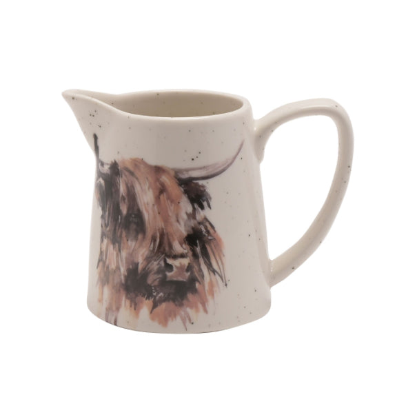 WID BUTTERCUP MEG HAWKINS JUG - HIGHLAND COW 12.5 X 8 X 9CMS