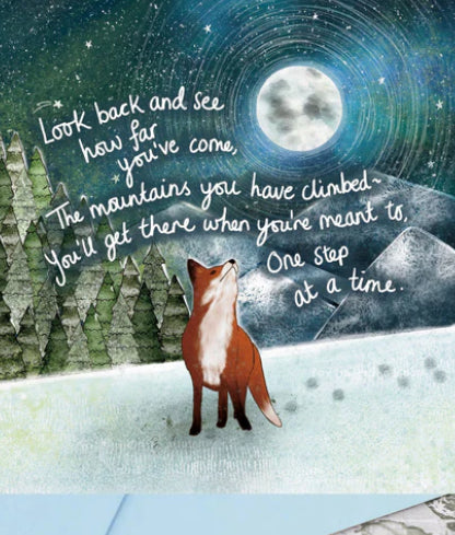 Fox Under The Moon Mountains Card
