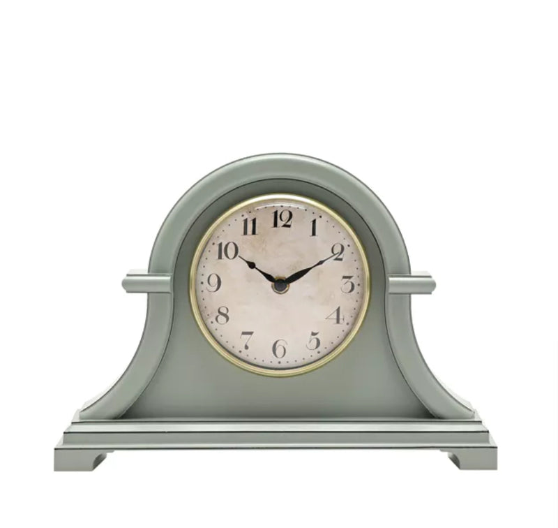 WID Hometime Broken Arch Mantel Clock Sage Green
