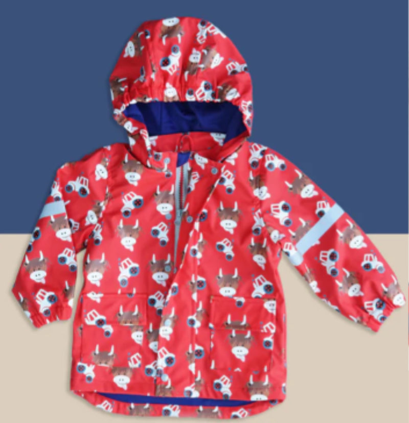 Blade and Rose Highland Cow Colour Changing Raincoat 6-12 months