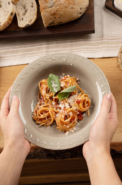 Artisan Street Leaf Pasta Bowl Stone