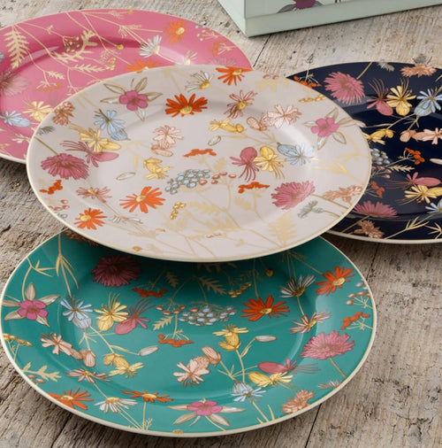 Aynsley Golden Meadow Tea Plates x4