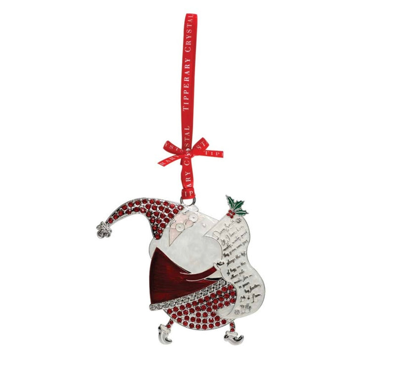 Tipperary Crystal Sparkling Santa with List