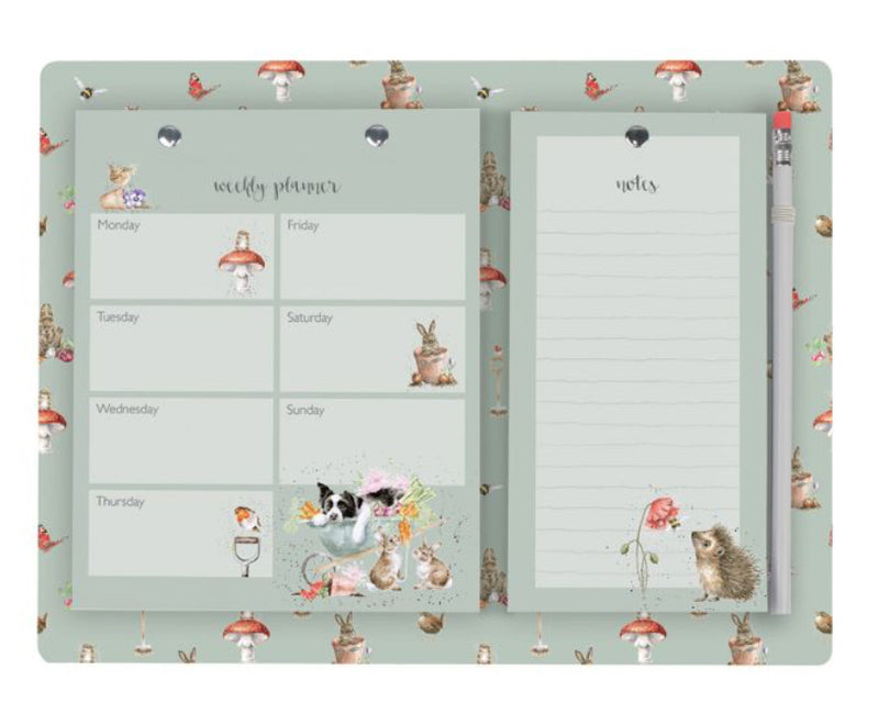 'GARDEN FRIENDS' GARDEN ANIMAL WEEKLY & SHOPPING PLANNER PAD