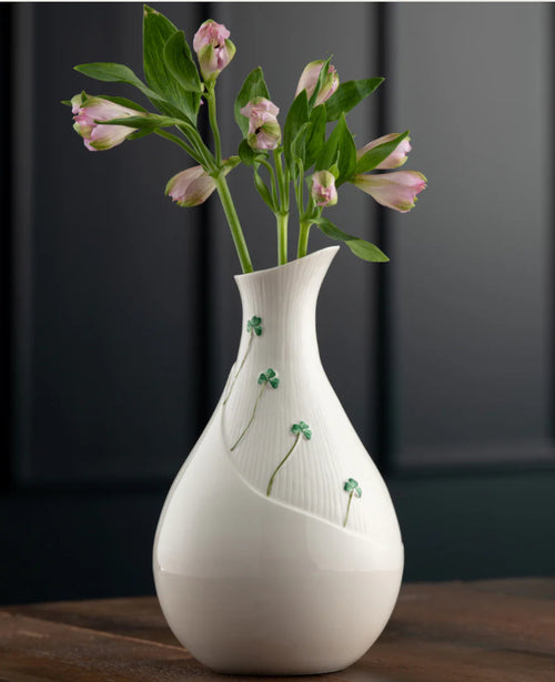 Belleek Shamrock Meadow 10” Vase