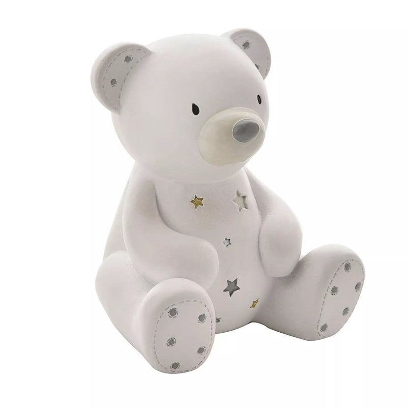WID Bambino White Resin Money Box -Teddy