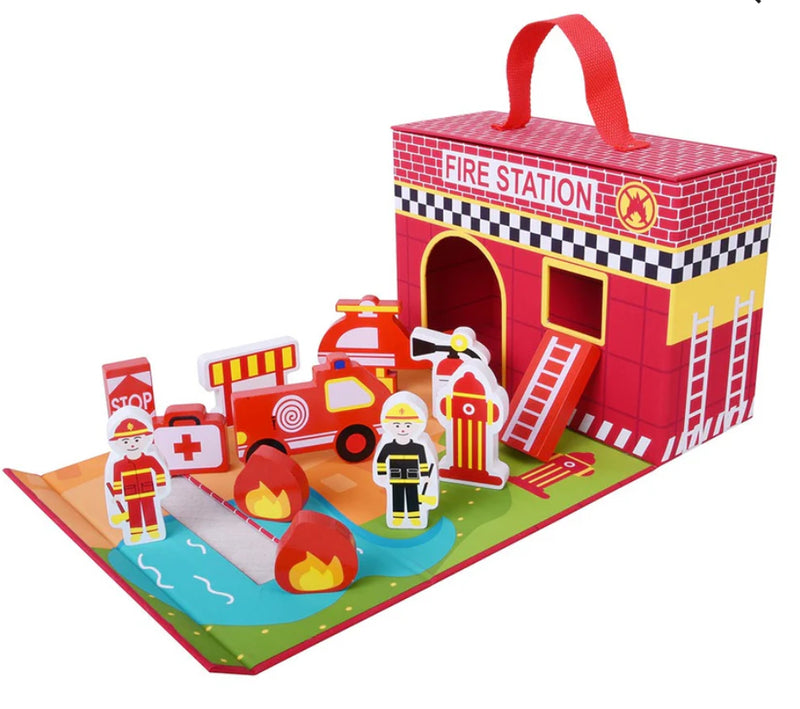 Inside Out Toys Foldaway Fire Station