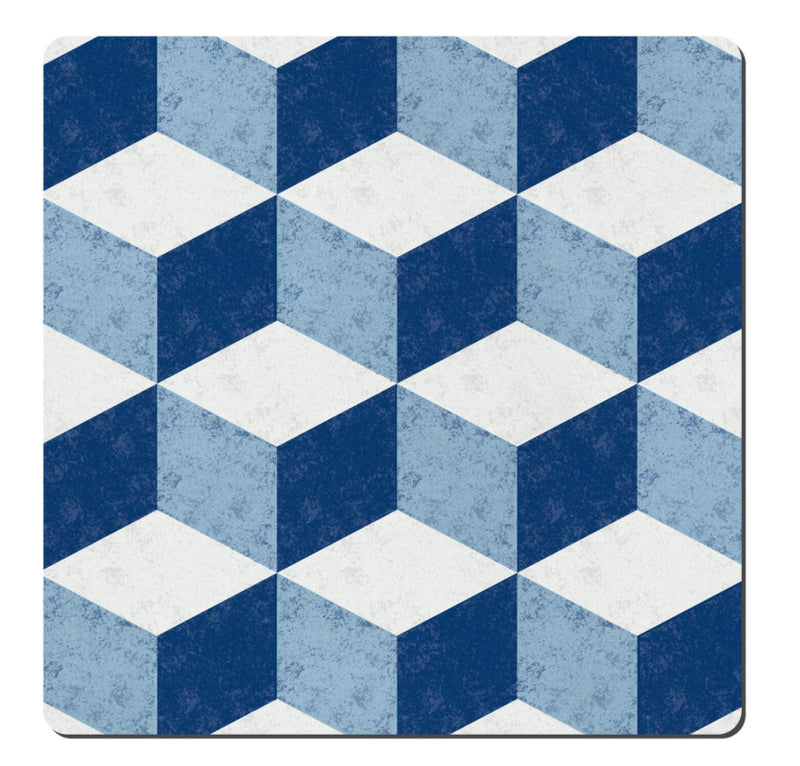 Denby Blue Geometric Square Placemats Set