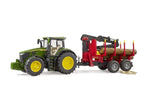 Bruder Roadmax Tractor w/Forestry Trailer & 3 Trunks
