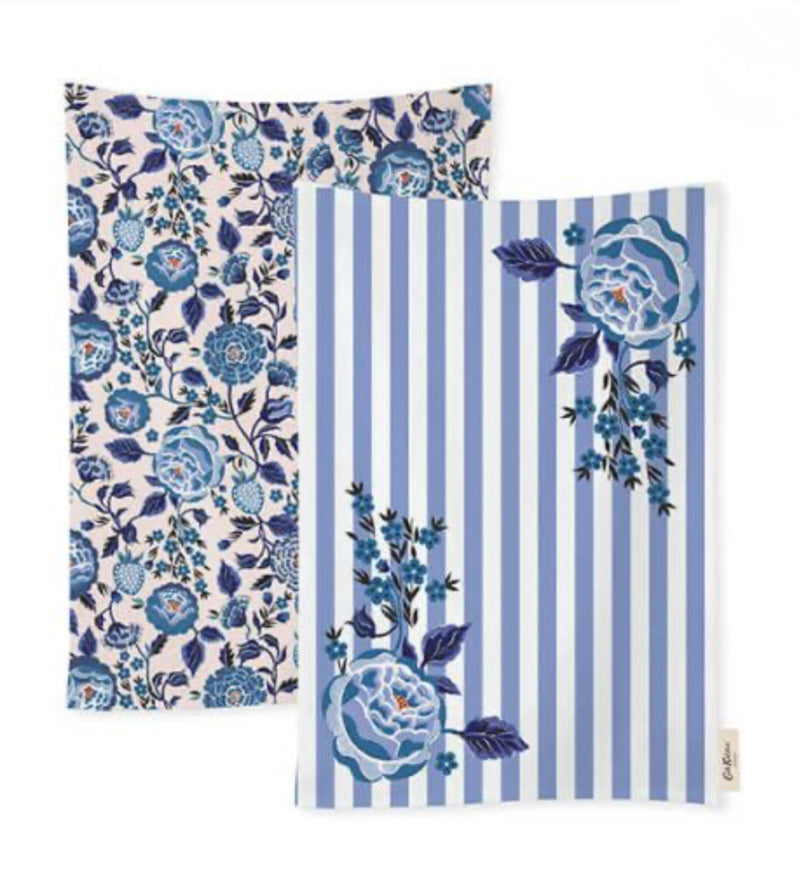 CATH KIDSTON STRAWBERRY GARDEN BLUE 2PK TEA TOWELS