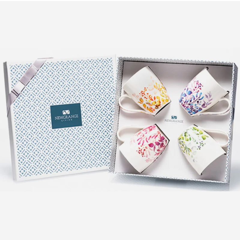 NewGrange Floral Bone China Mugs Set Of 4