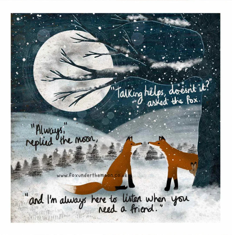 Fox Under The Moon Talking Helps Card