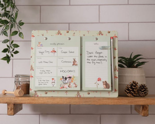 'GARDEN FRIENDS' GARDEN ANIMAL WEEKLY & SHOPPING PLANNER PAD