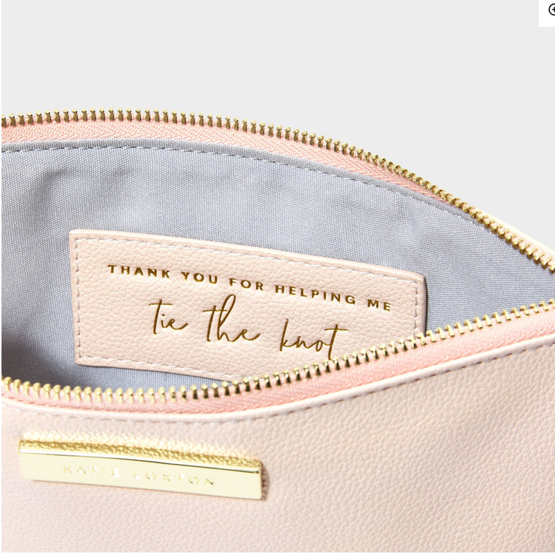 Katie Loxton semi-precious stone bridal pouch Thank You For Helping Me Tie The Knot Rose Pink