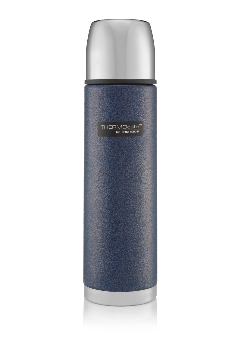 Thermos Thermocafe  Hammertone Steel Flask - Blue 1 litre