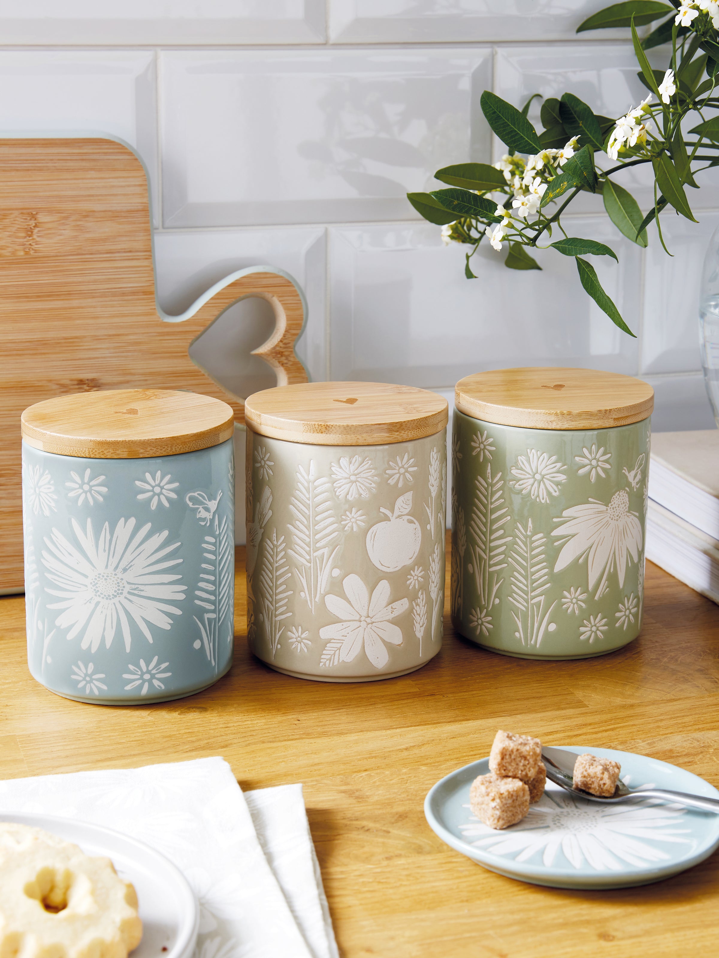 Green Tea Ceramic Tea And Coffee Canisters Canister Sets Sage