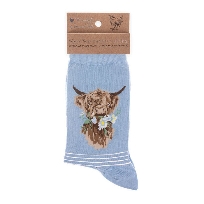 Wrendale Cow Sock - Daisy Coo