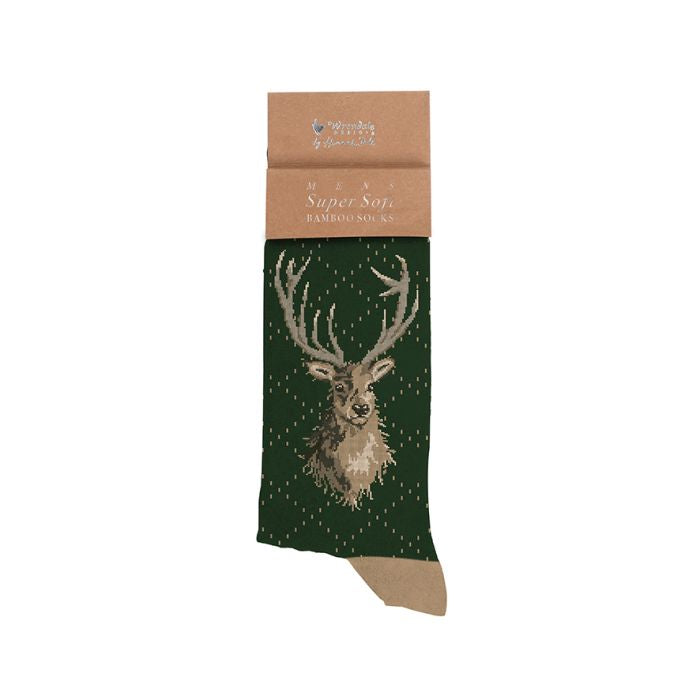 Wrendale Stag Men's Sock - Portrait of a Stag