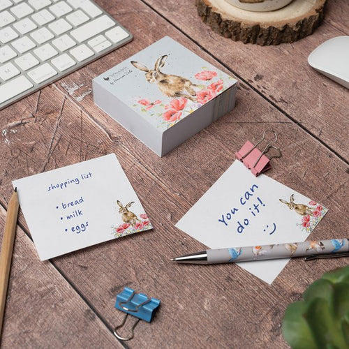 Wrendale Hare Sticky Notes - Field of Flowers