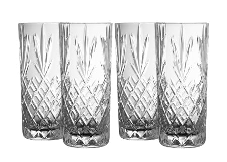 GALWAY CRYSTAL RENMORE HIBALL GLASS SET OF 4