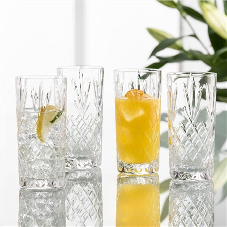 GALWAY CRYSTAL RENMORE HIBALL GLASS SET OF 4