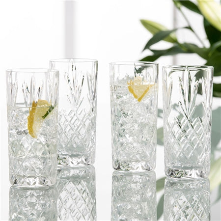 GALWAY CRYSTAL RENMORE HIBALL GLASS SET OF 4