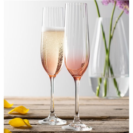 Galway Crystal Erne Flute Set of 2 Blush