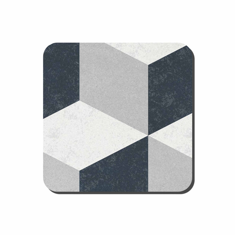 Denby Grey Geometric Square Coasters Set Of 6