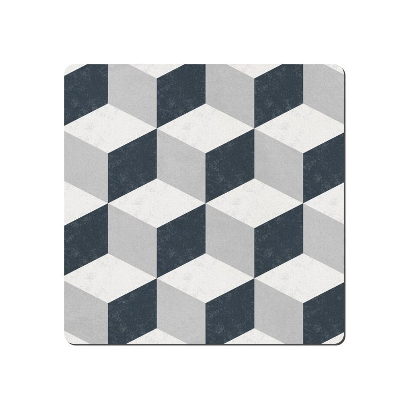 Denby Grey Geometric Square Placemats Set Of 6