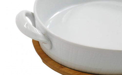 SIL 37x24 Round Baker With Bamboo Tray