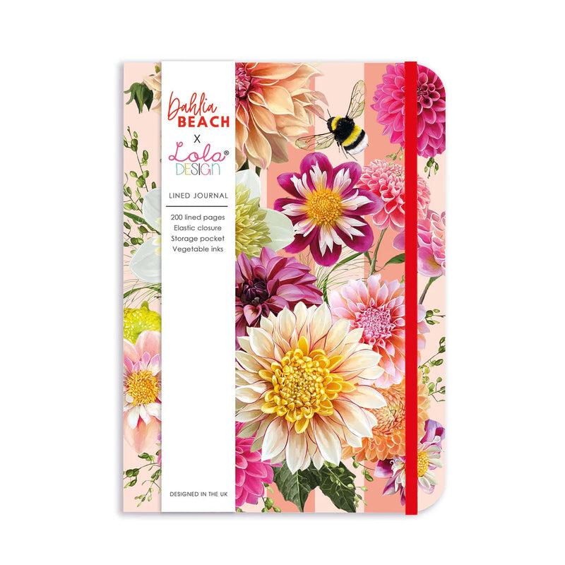 Lola Design DAHLIA  HARDBACK JOURNAL WITH ELASTIC CLOSURE