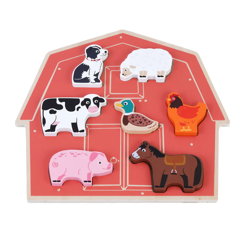 Inside Out Toys Farm Chunky Barn Shaped Puzzle