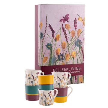 Belleek Dreamy Meadow Mugs Set Set Of 6