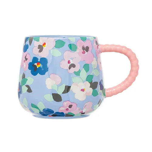 Cath Kidston Painted Pansies Blue Twisted Handle Bill
