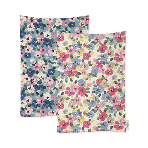 Cath Kidston Painted Pansies 2PK Tea Towels