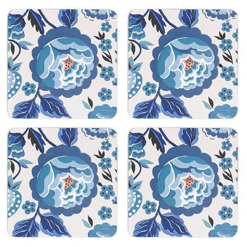Cath Kidston Strawberry Garden Blue 4PK Coaster