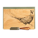 Selbrae House Oak Cheese Board & Knife Set - Pheasant