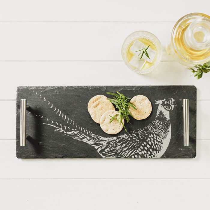 Selbrae House Slate Serving Tray - Small - Pheasant - Gift Boxed