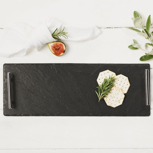 Selbrae House Slate Serving Tray - Small - Plain Handles - Gift Boxed
