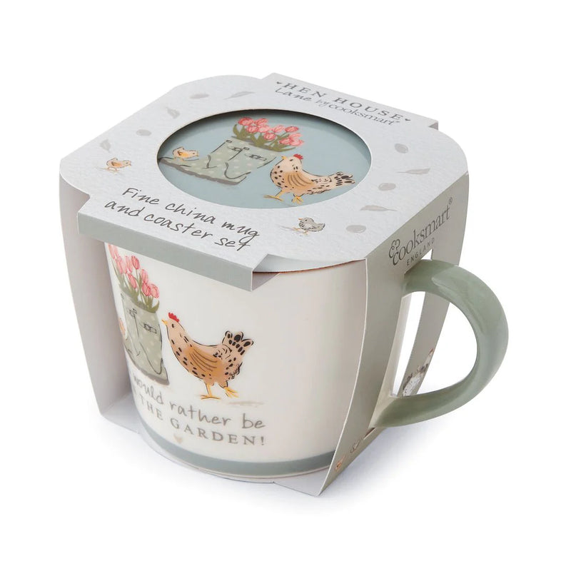 Cooksmart Hen House Lane Conical Mug & Coaster Set