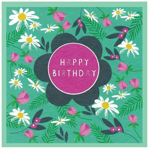 Cinnamon Aitch Bloom Card happy birthday daisiesh
