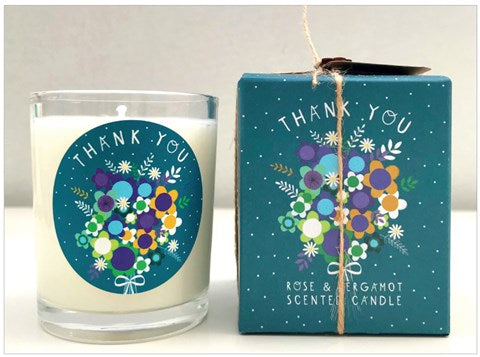 Cinnamon Aitch Candle Thank you Rose and Bergamont