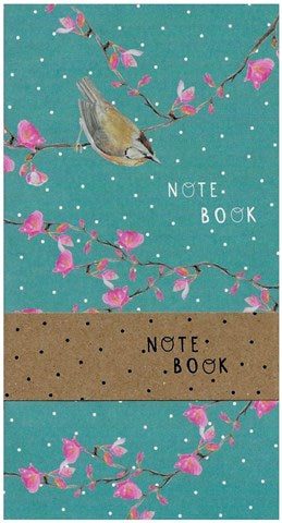 Cinnamon Aitch Notebooks SK bird on pink blossom