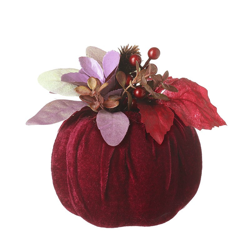 Heaven Sends Sml Burgundy Flower Top Velvet Pumpkin