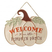 Heaven Sends Hanging Welcome Pumpkin Patch Sign