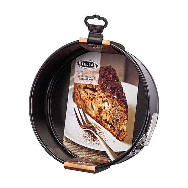 Stellar Bakeware 8"/20cm Round Cake Tin, Springform, Non-Stick