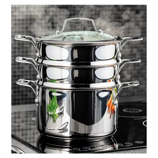 Stellar 24cm 3 Tier Steamer Set STM05"