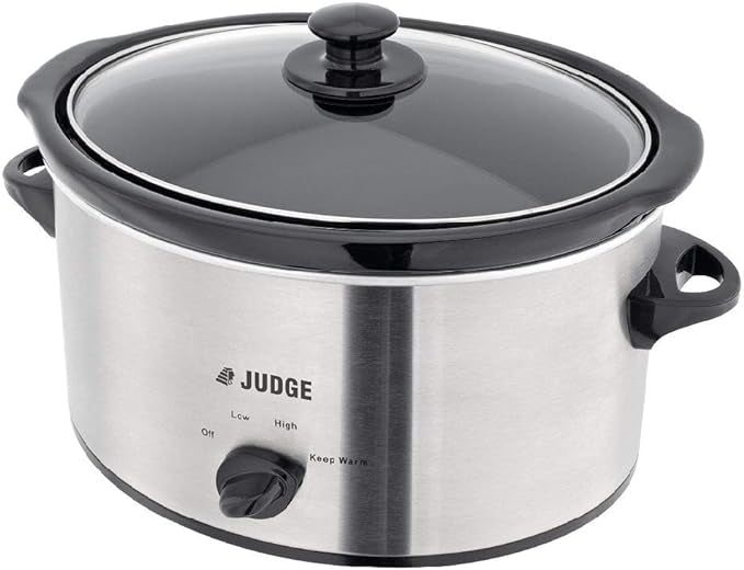 Judge Large Electrical Slow Cooker 3.5L 180W with Removable Ceramic Pot, Makes Up to 4 Portions