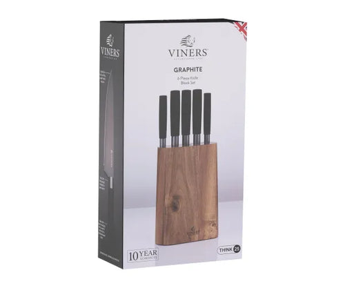 Viners Graphite 6 Piece Knife Block